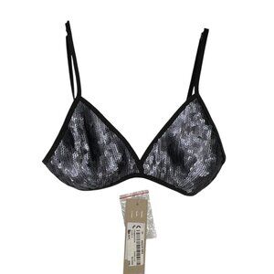 Chan Luu Navy Fully Sequined Bra  Navy  Size S